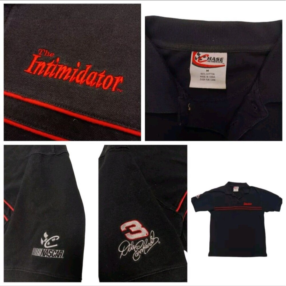 Vintage Dale Earnhardt Shirt Med The Intimidator Chase Authentic NASCAR Polo